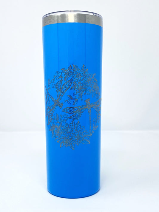 Dragonflies and Flowers 20 oz. Skinny Tumbler