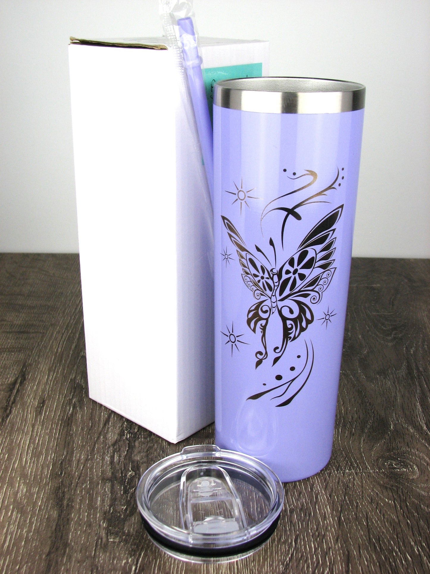 Elegant Butterfly 20 oz. Skinny Tumbler