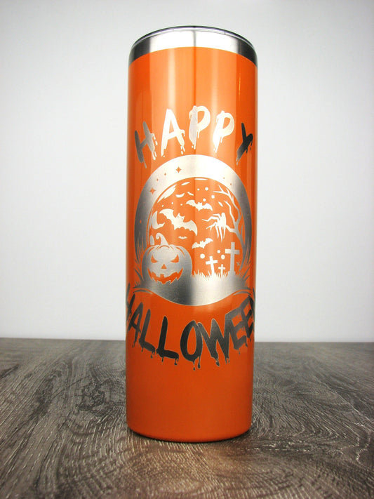 Happy Halloween Graveyard 20 oz. Skinny Tumbler