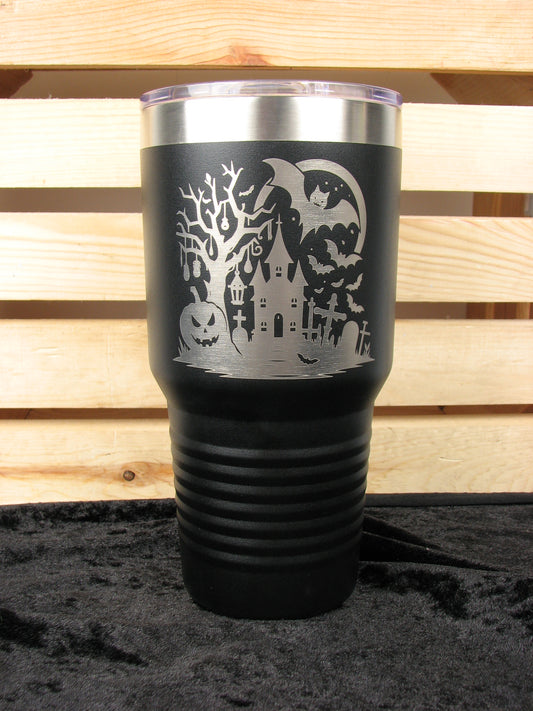 Pumpkin, Church, Graveyard 30 oz. Tumbler