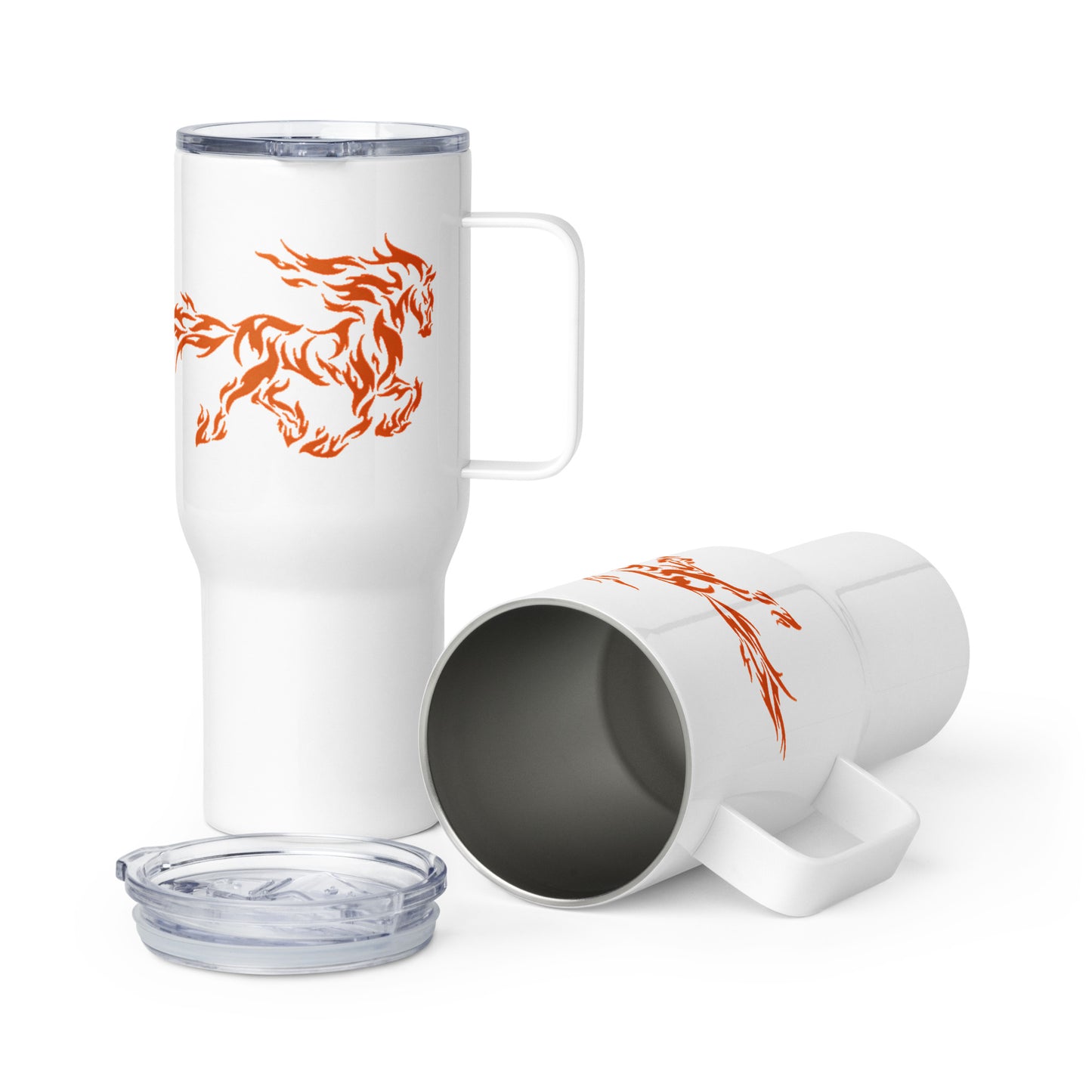 Fiery Mustang Sublimated 25 oz Travel Mug With Handle