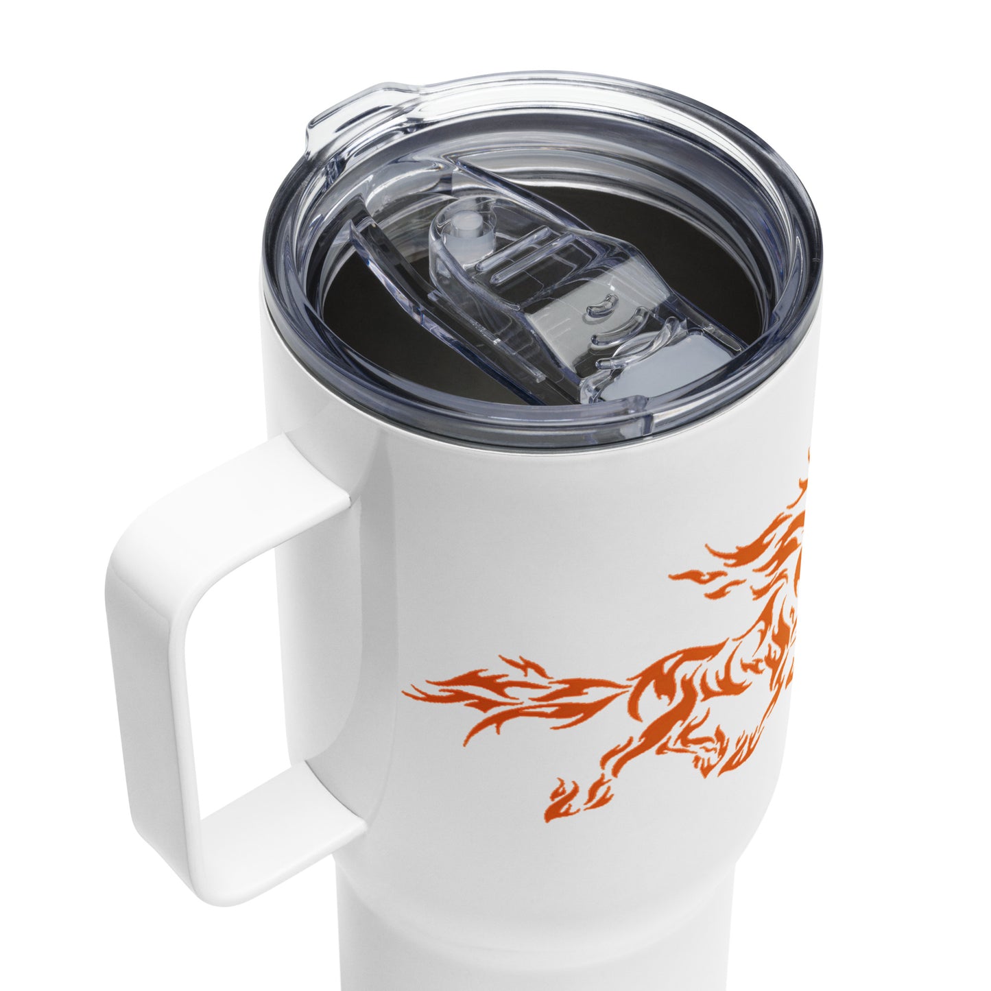 Fiery Mustang Sublimated 25 oz Travel Mug With Handle