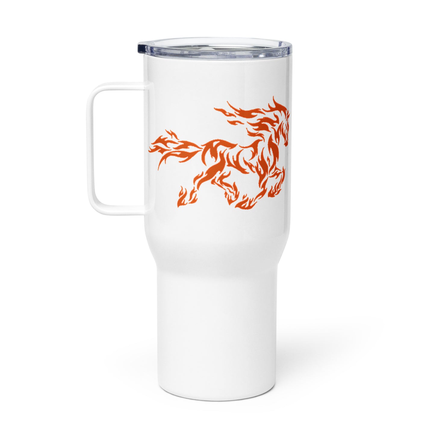 Fiery Mustang Sublimated 25 oz Travel Mug With Handle