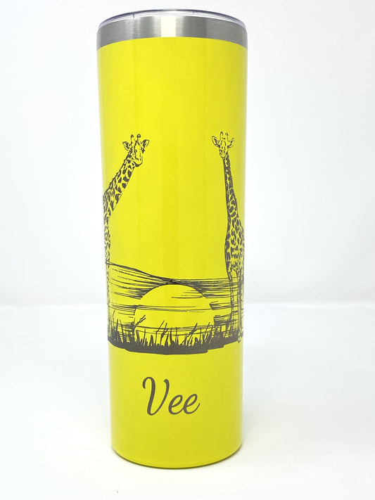 Giraffe Sunset 20 oz. Skinny Tumbler