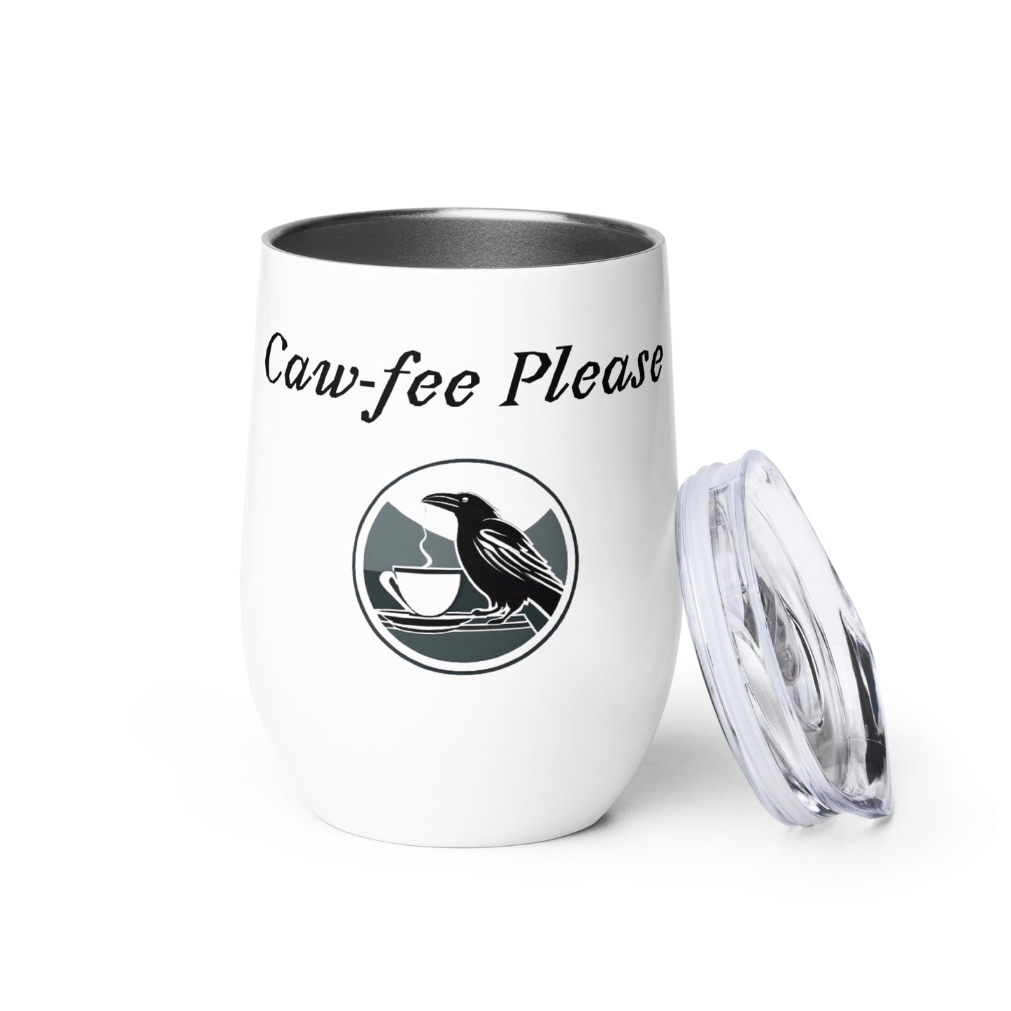 Caw-fee Please Crow Wine Tumbler