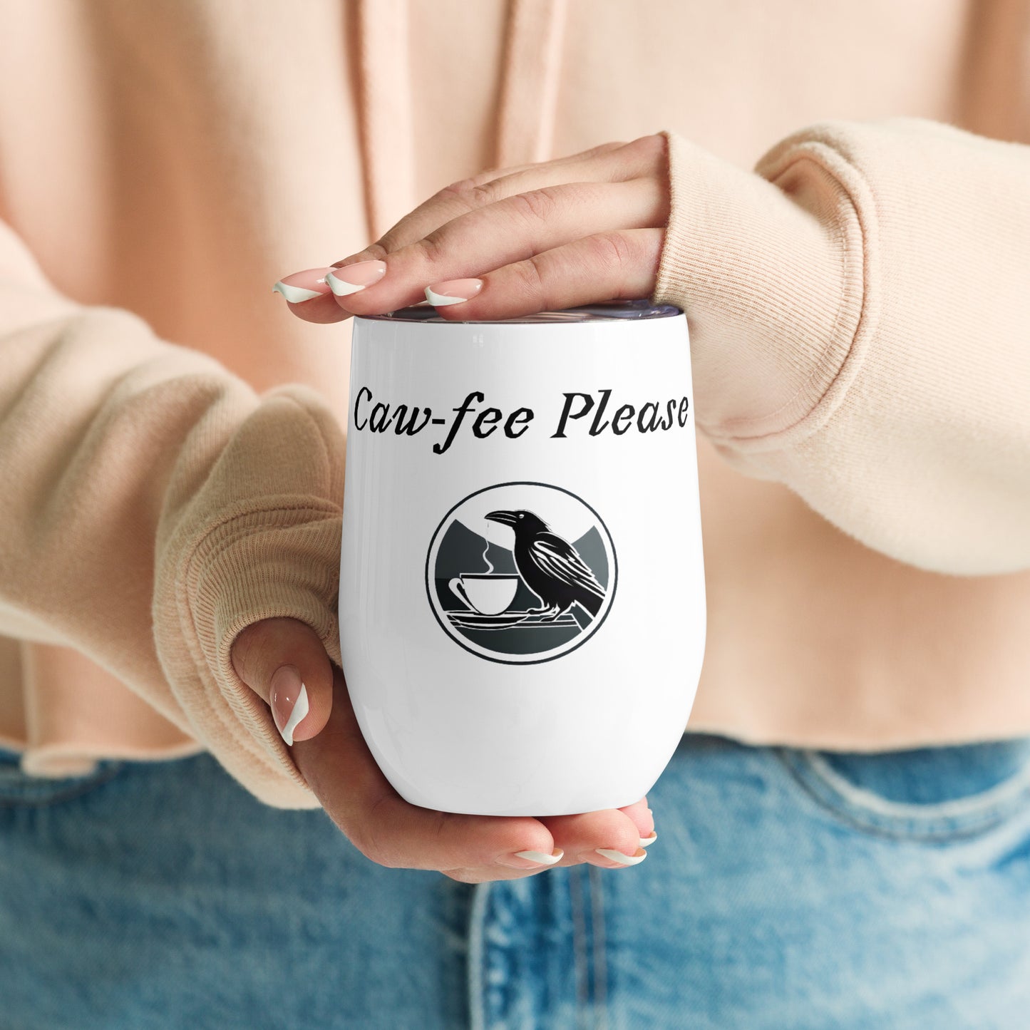 Caw-fee Please Crow Wine Tumbler